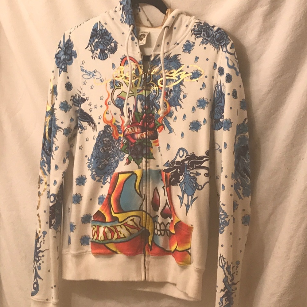 Ed Hardy zip up hoodie.